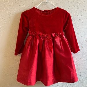 Red Dress Rosette Lined Waist 12 months toddler